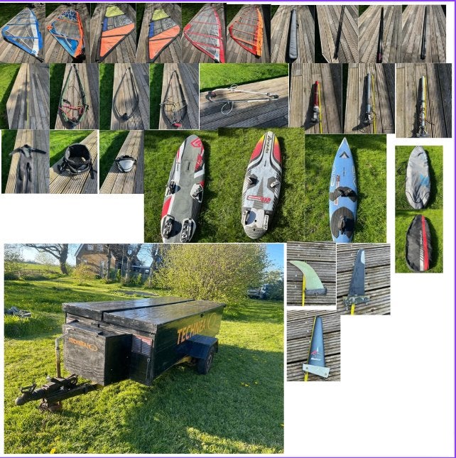 Complete Boomer Surf Set: board, zeil, giek, mast, surfkar, Watersport en Boten, Windsurfen, 250 tot 300 cm, Gebruikt, Met mast