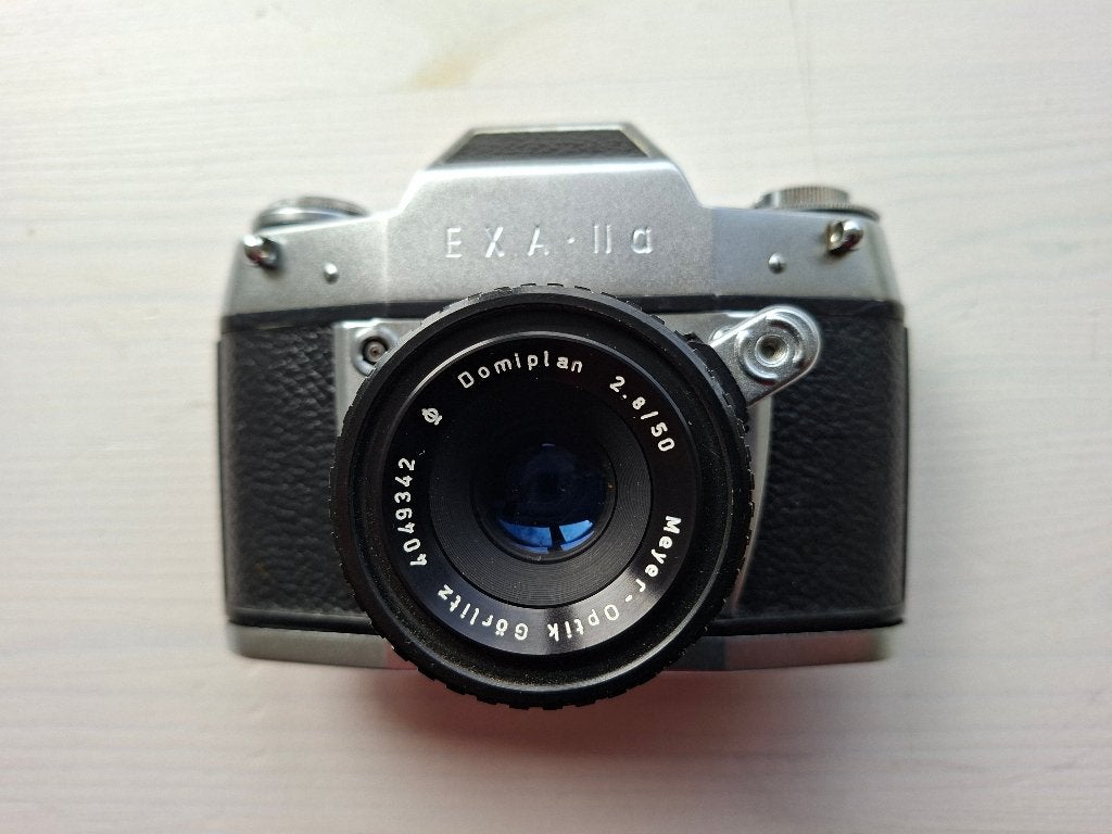 EXA.II a Ihagee met Tele en Groothoeklens, Audio, Tv en Foto, Fotocamera's Analoog, Ophalen of Verzenden, Gebruikt, Spiegelreflex