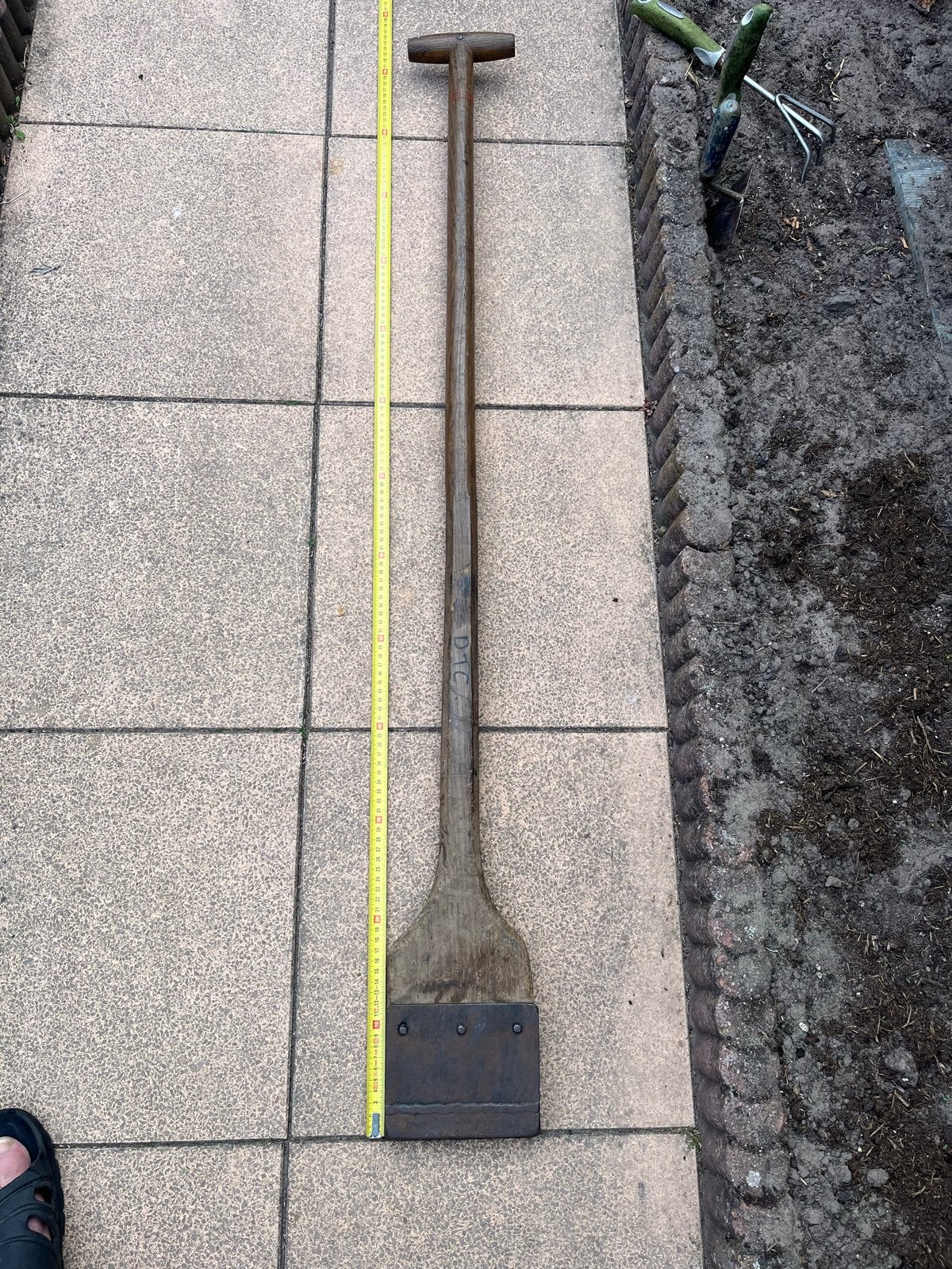 Oude stamper met lange steel 130 cm, Ophalen, Gebruikt, Overige typen, Overige merken
