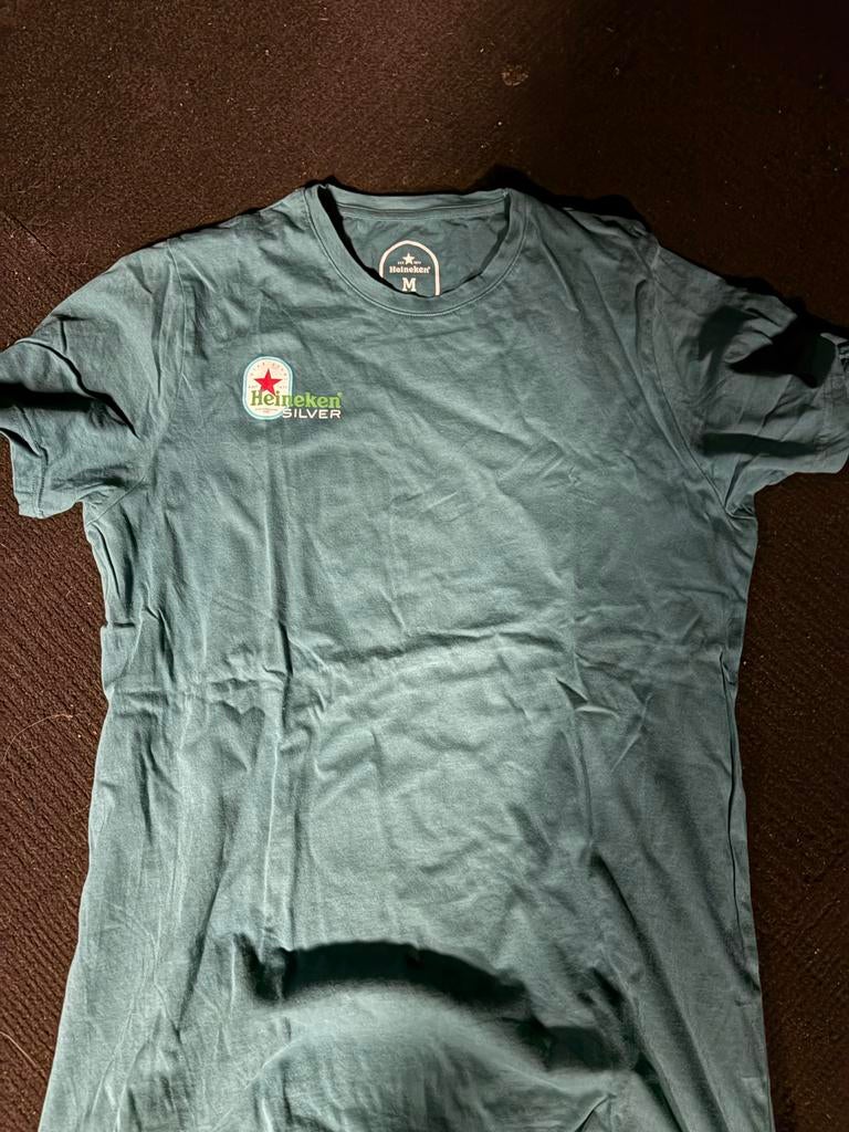 20 Heineken Silver T-shirt in maat m & s beschikbaar, Ophalen of Verzenden, Gedragen, Maat 48/50 (M), Groen