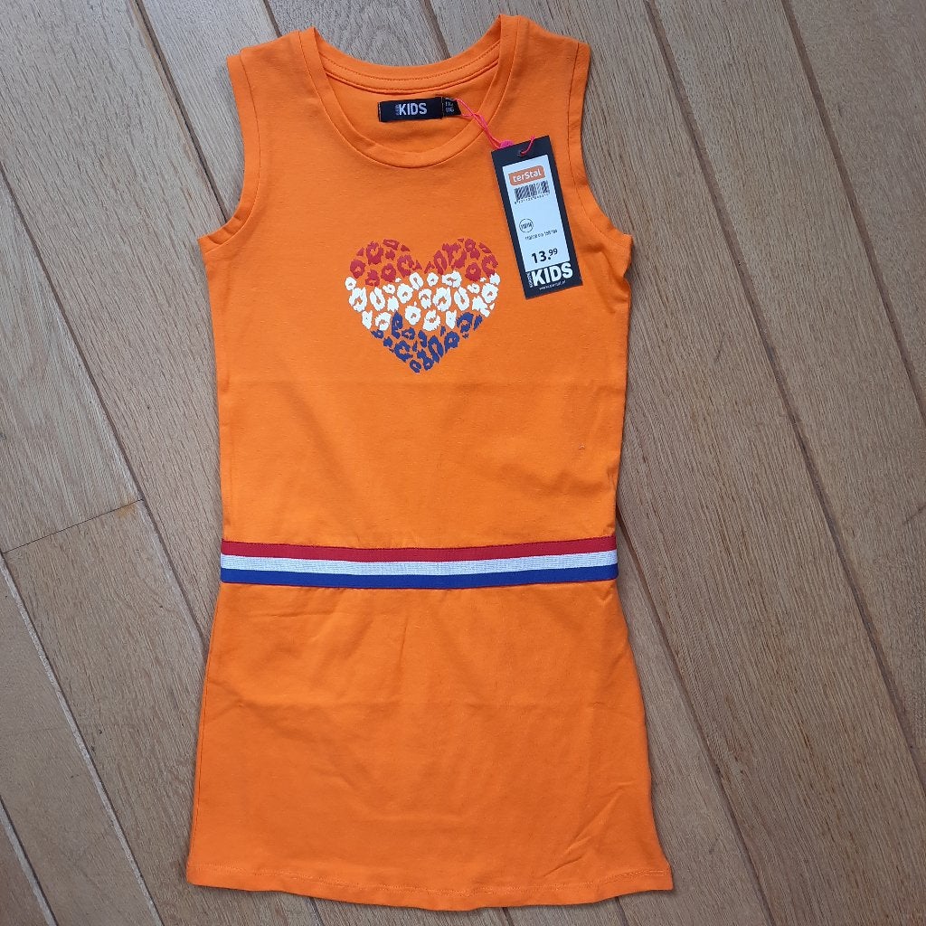 Oranje voetbal jurk maat 110/116 - nieuw -, Ophalen of Verzenden, Nieuw, Oranje of Koningsdag