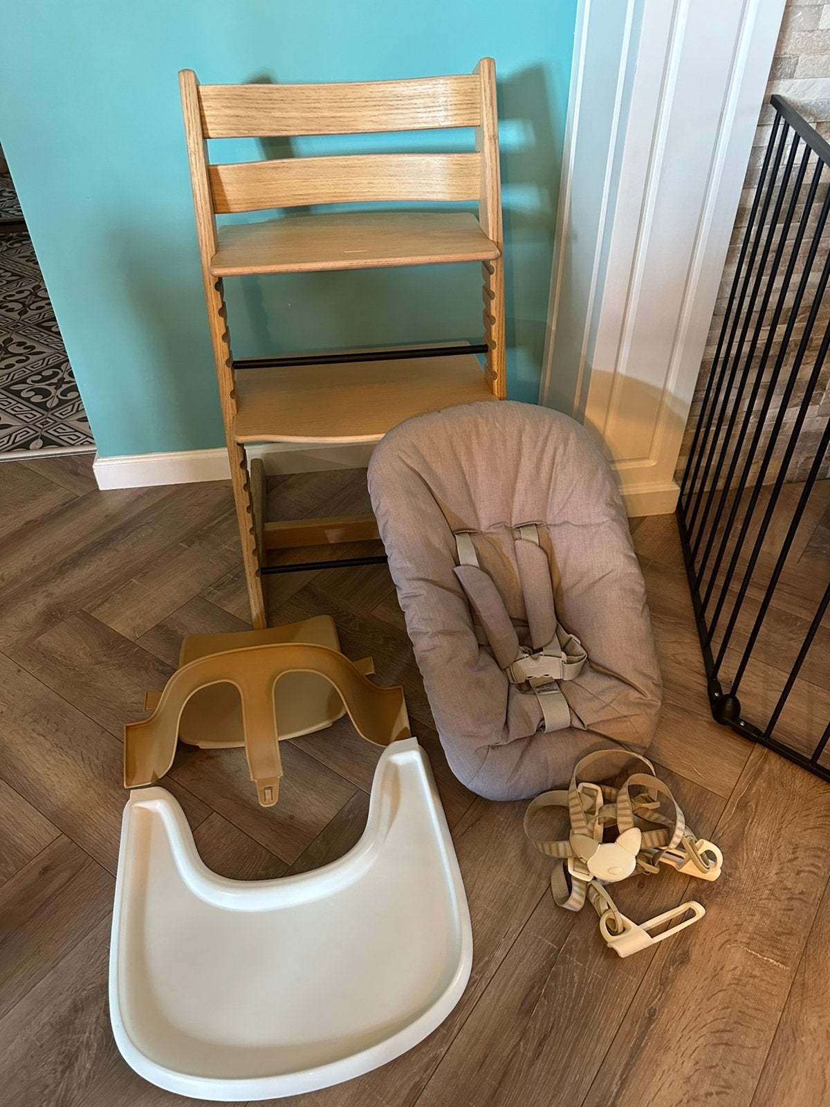 Stokke Tripp Trapp complete set! Oak naturel hout, Ophalen, Zo goed als nieuw, Meegroeistoel