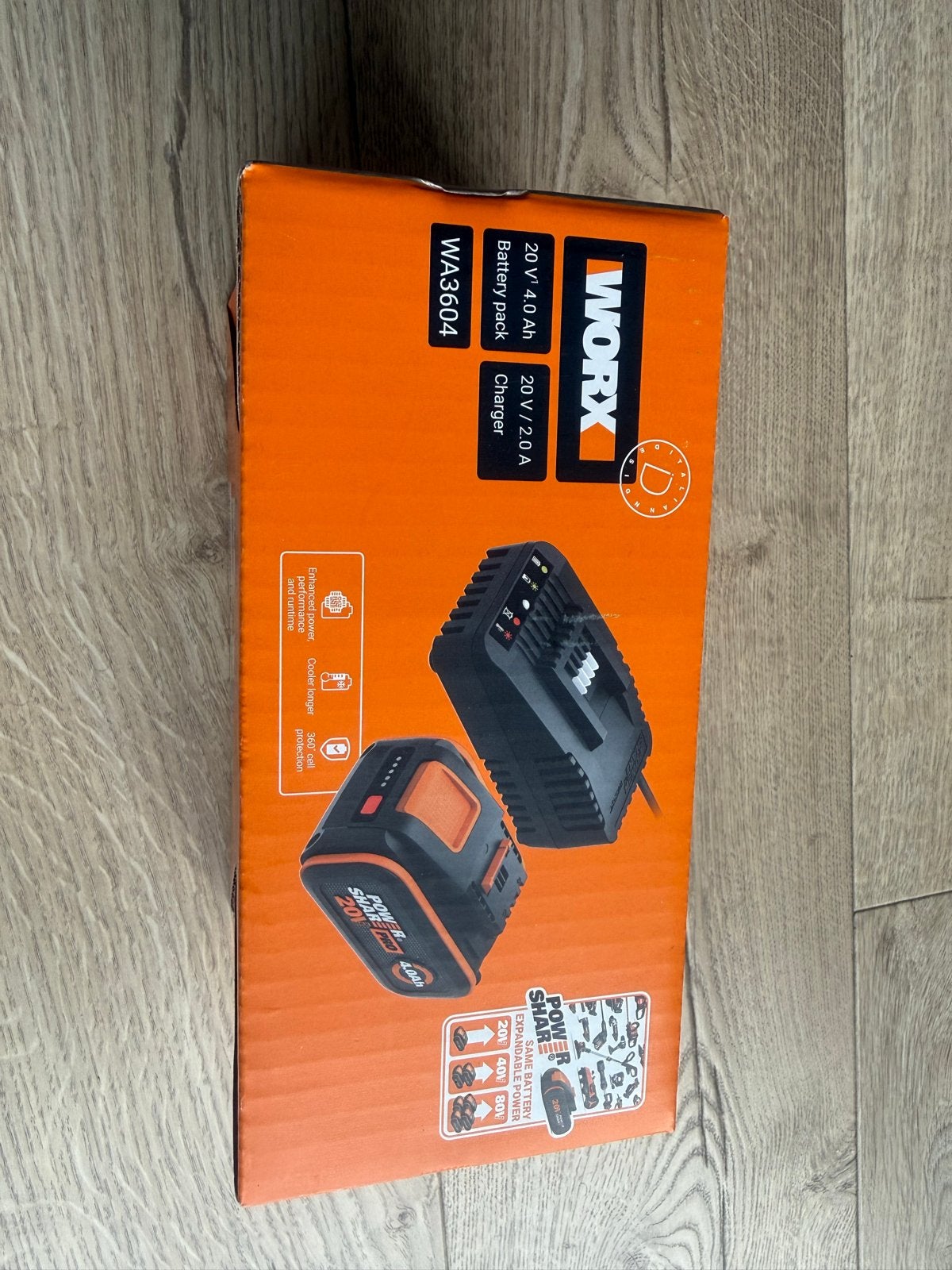 Worx PowerShare Accu en Oplader Set - 20V 4.0Ah, Ophalen of Verzenden, Nieuw, Overige merken