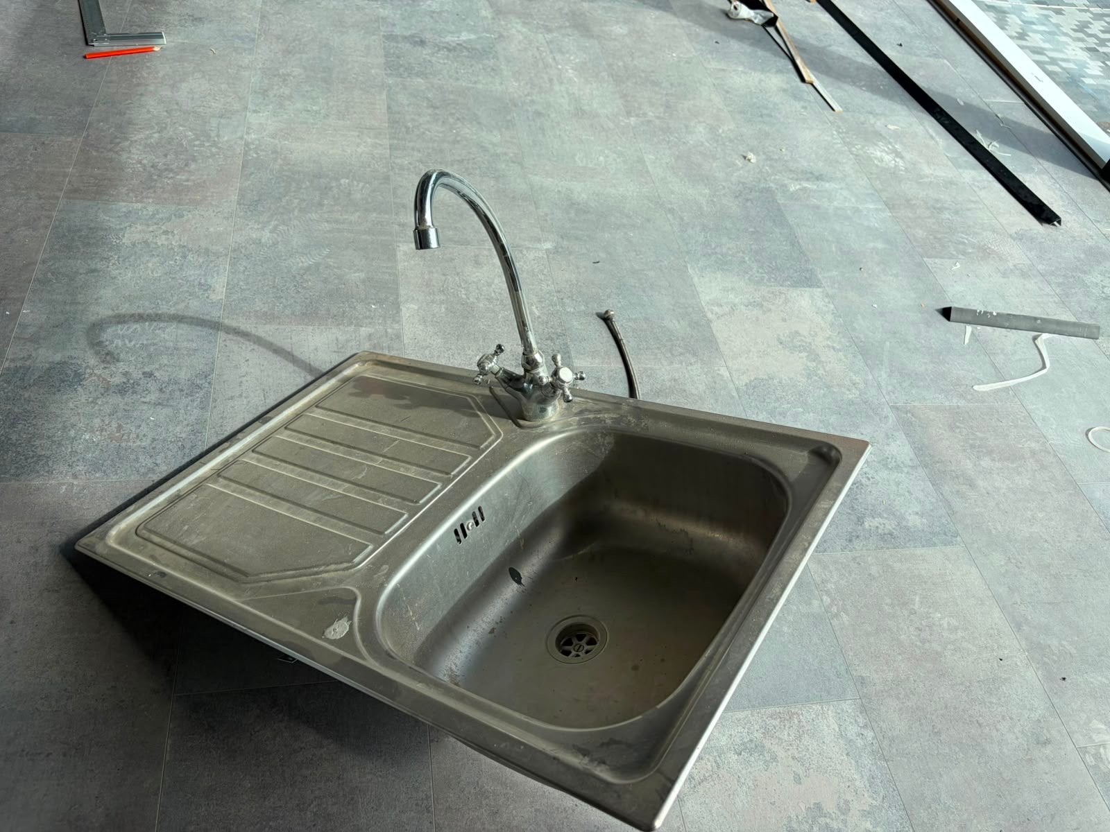 RVS spoelbak met mengkraan - Gebruikt, goede staat, Ophalen, Zilver, Metaal, Overige typen