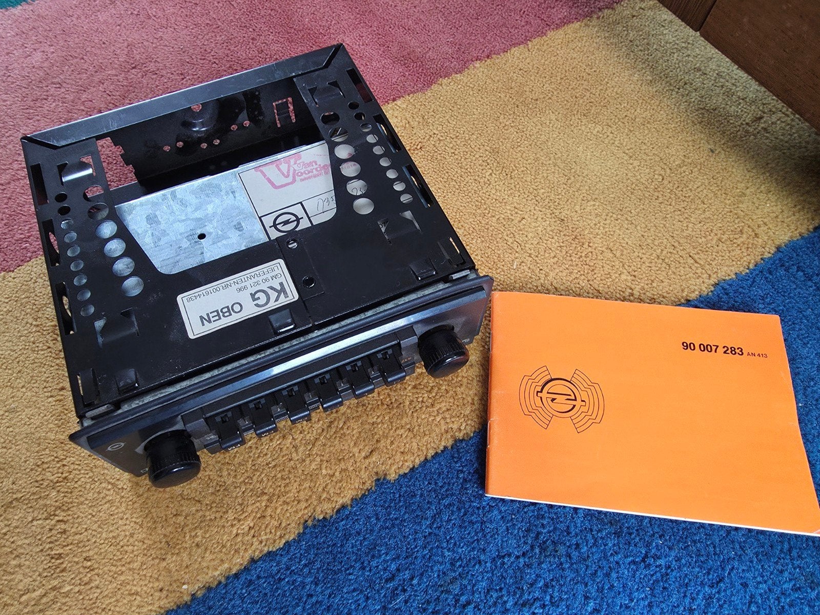 Vintage Philips autoradio met Opel handleiding, Auto diversen, Autoradio's, Ophalen of Verzenden, Gebruikt