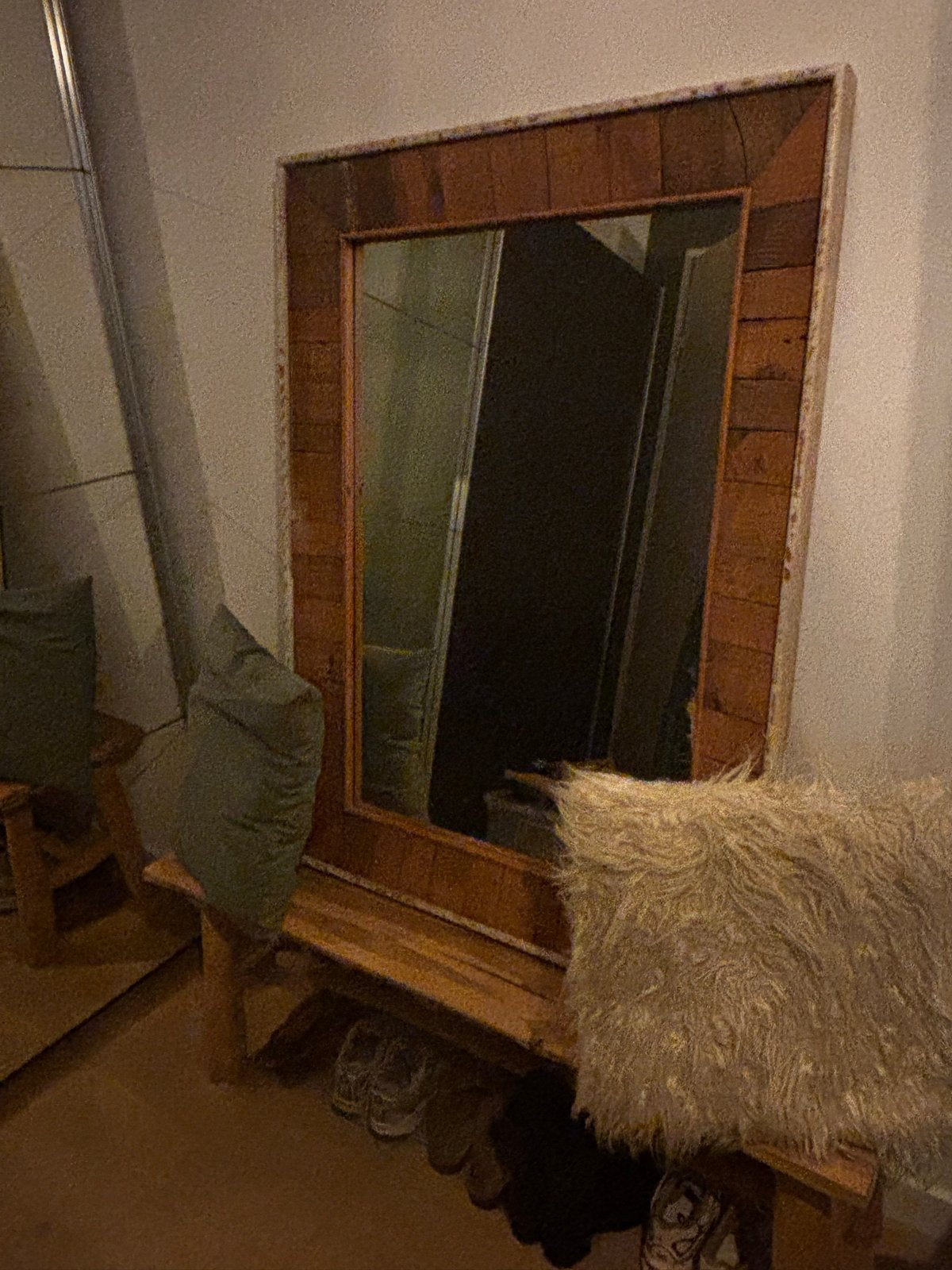 Bankje met spiegel, Ophalen, Vierkant, Zo goed als nieuw, 75 tot 100 cm
