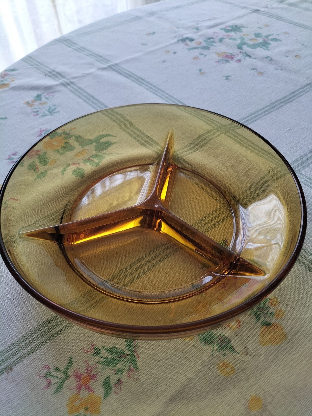 bruin persglas met 3 vakken, Ophalen of Verzenden