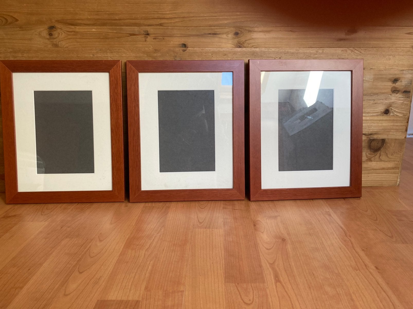 3 houten fotolijsten, Ophalen of Verzenden, Gebruikt, Bruin, Hout