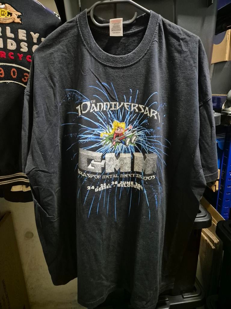 Vintage Graspop 10th Anniversary T-shirt - Maat 2XL, Zwart, Overige maten, Ophalen of Verzenden, Gedragen