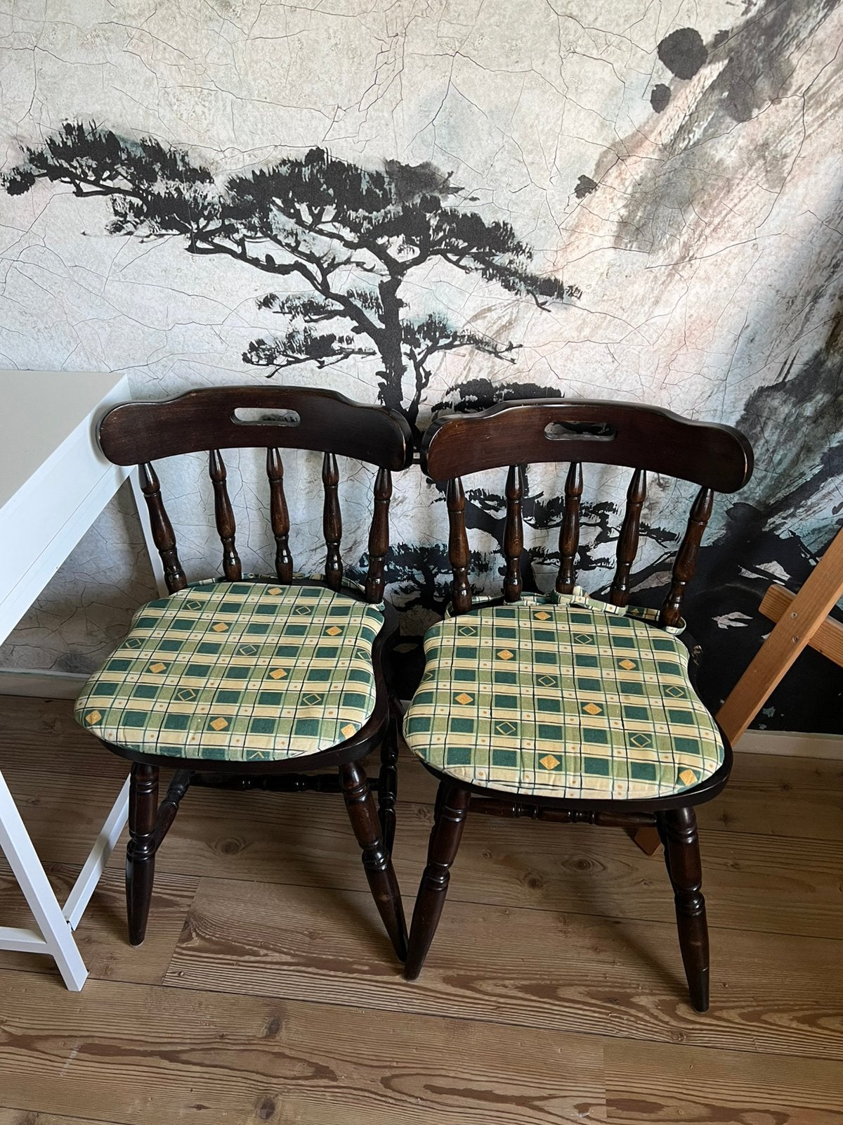 Antiek Eetkamer pubstoelen (4 stuks), Ophalen, Gebruikt, Bruin, Vier