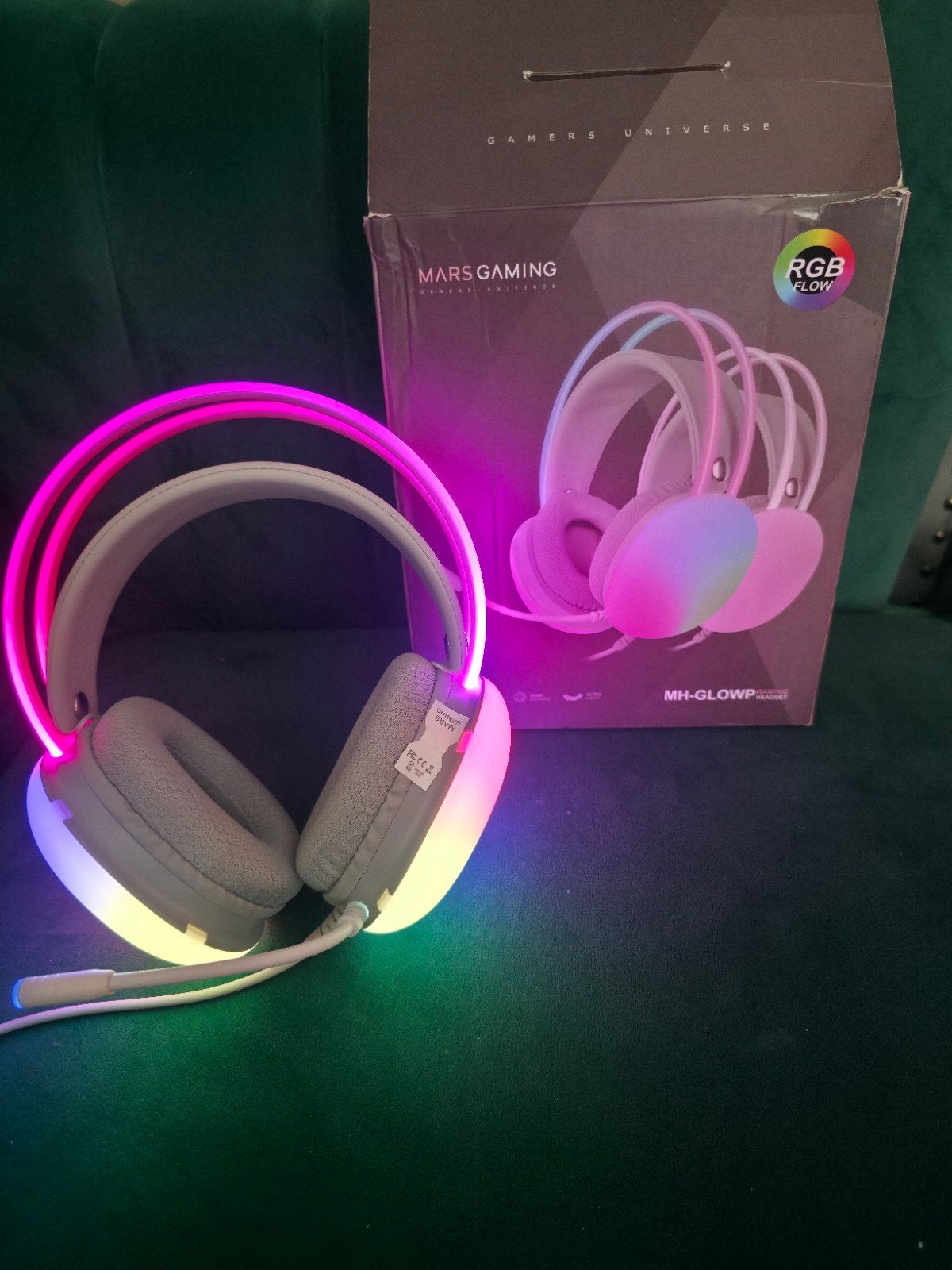 Mars Gaming MH-GLOWP RGB Gaming Headset (Roze/Pink) - Nieuw, Ophalen