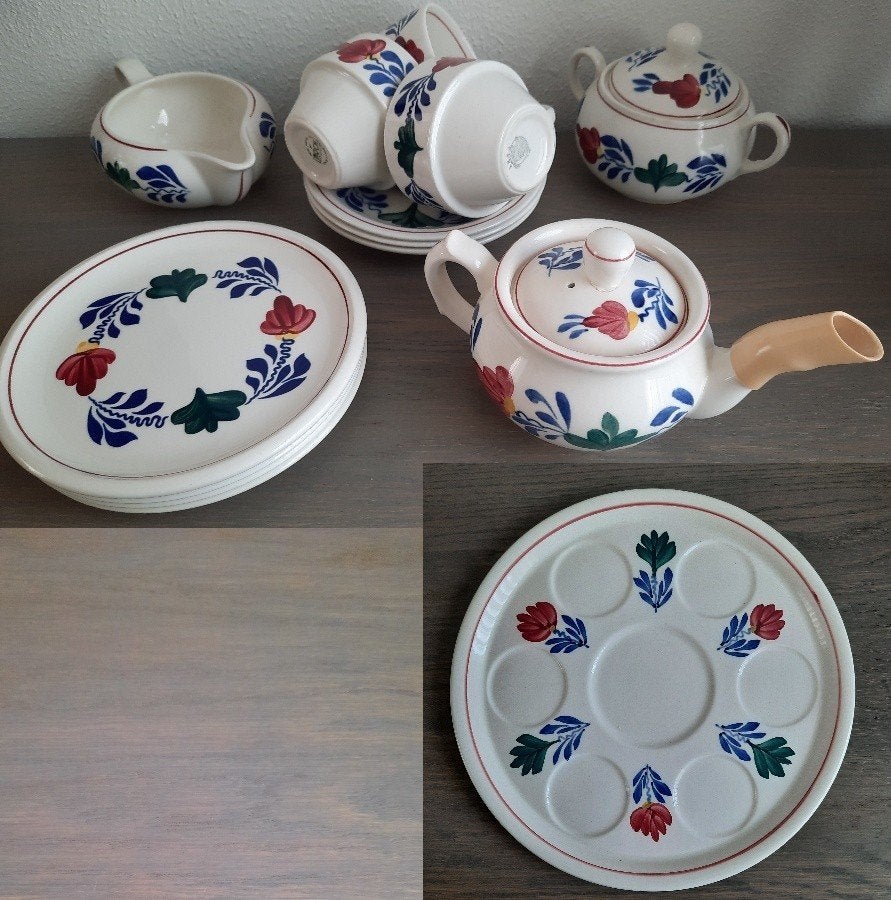 16 delen boerenbont servies, Gebruikt, Overige merken, Overige typen, Ophalen of Verzenden