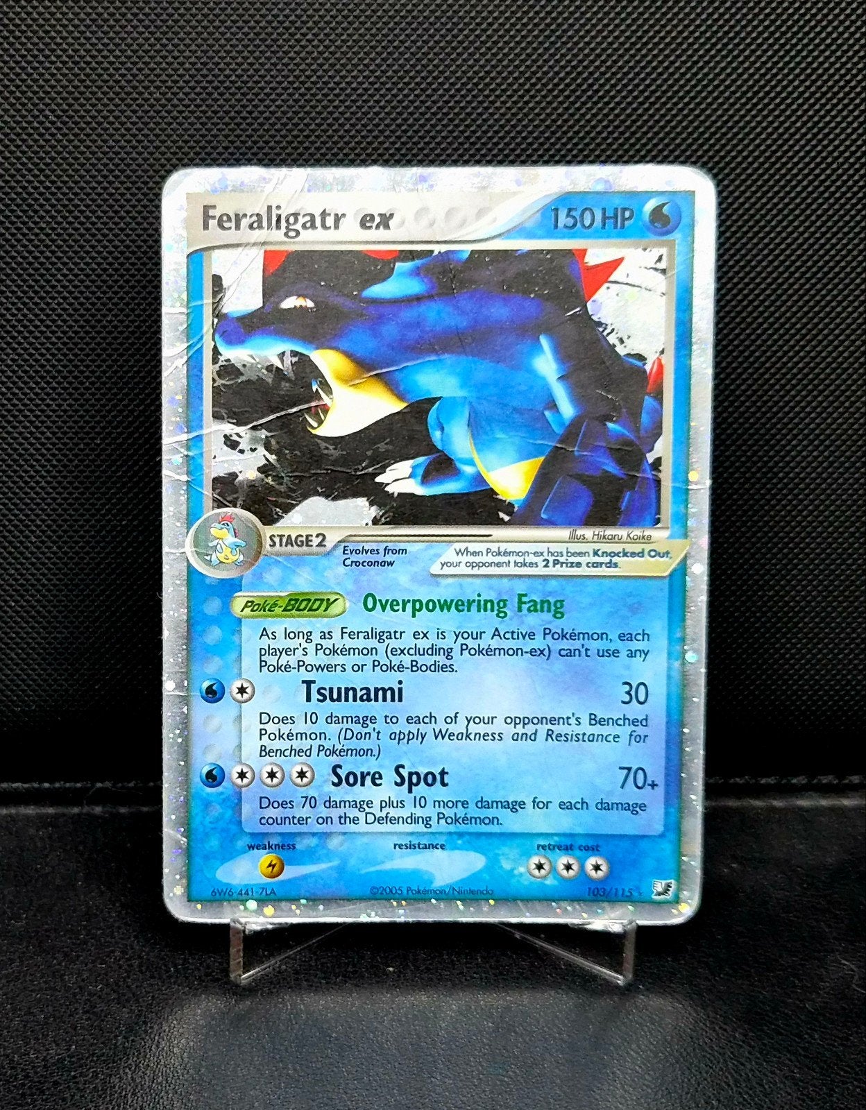 Feraligatr EX Holo 103/115 EX Unseen Forces 2005, Ophalen of Verzenden, Gebruikt