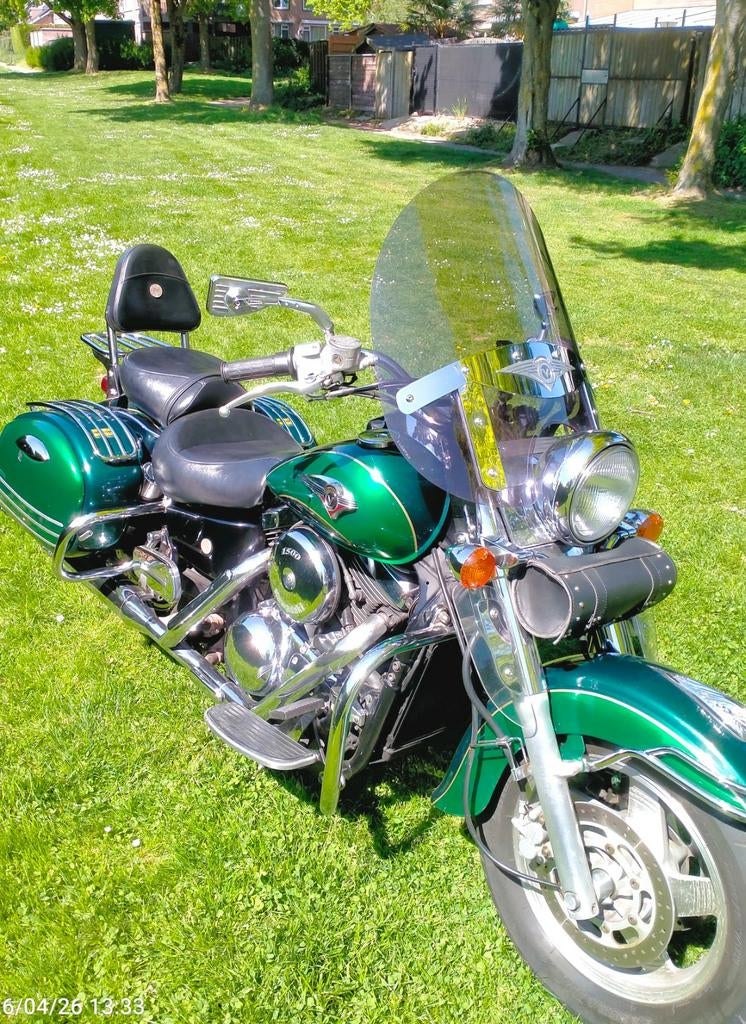 Kawasaki VN1500 Classic Tourer  Chopper, Cardan-aandrijving, 2 cilinders, Chopper, Gebruikt