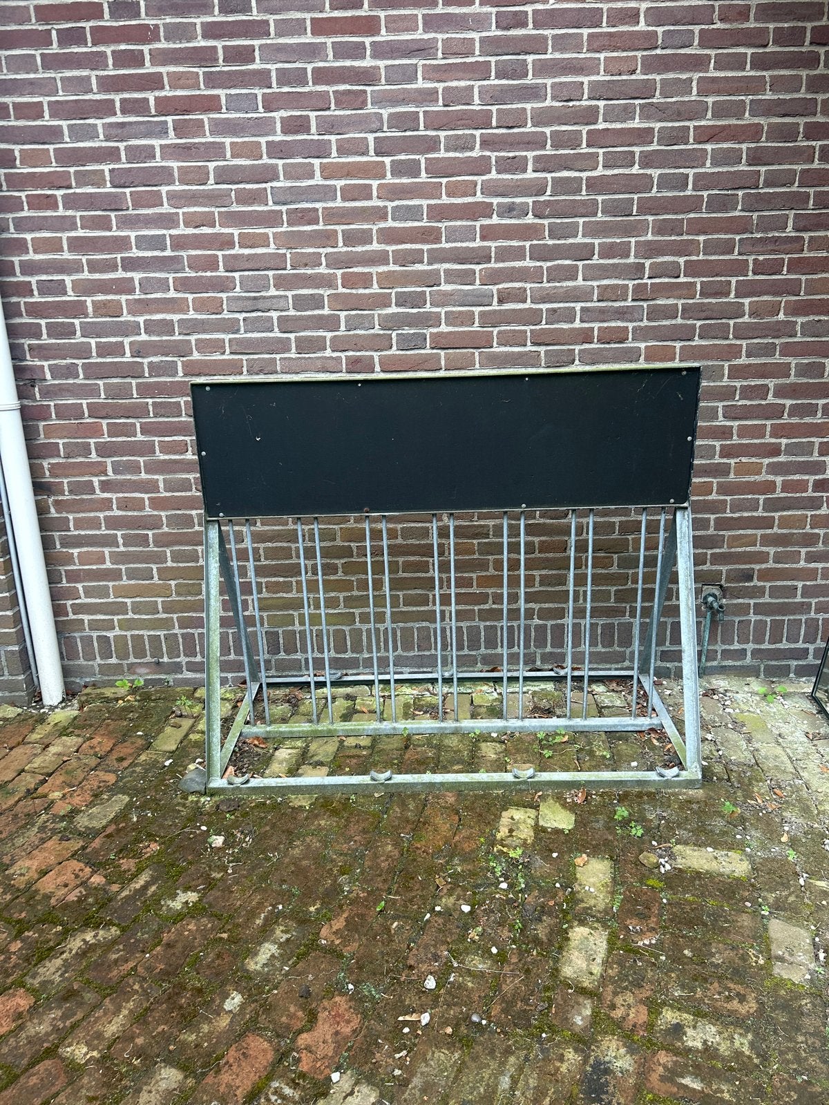 Gegalvaniseerd fietsenrek met reclamebord, Ophalen of Verzenden, Gebruikt