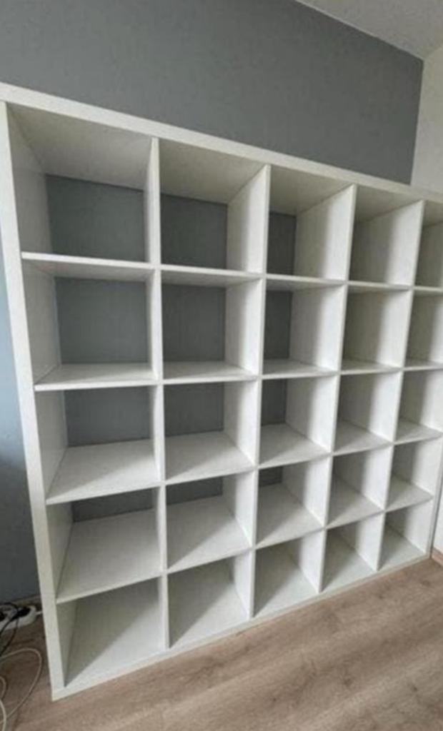 Witte Expedit kast met 25 vakken, Ophalen, Gebruikt