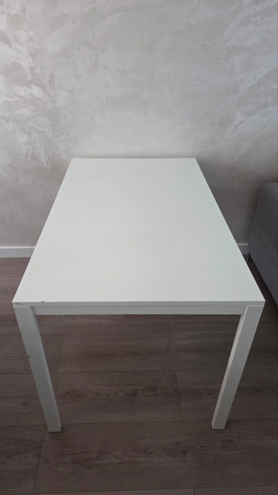 Witte eettafel/bureautafel, Ophalen, 100 tot 150 cm, Nieuw, 50 tot 100 cm