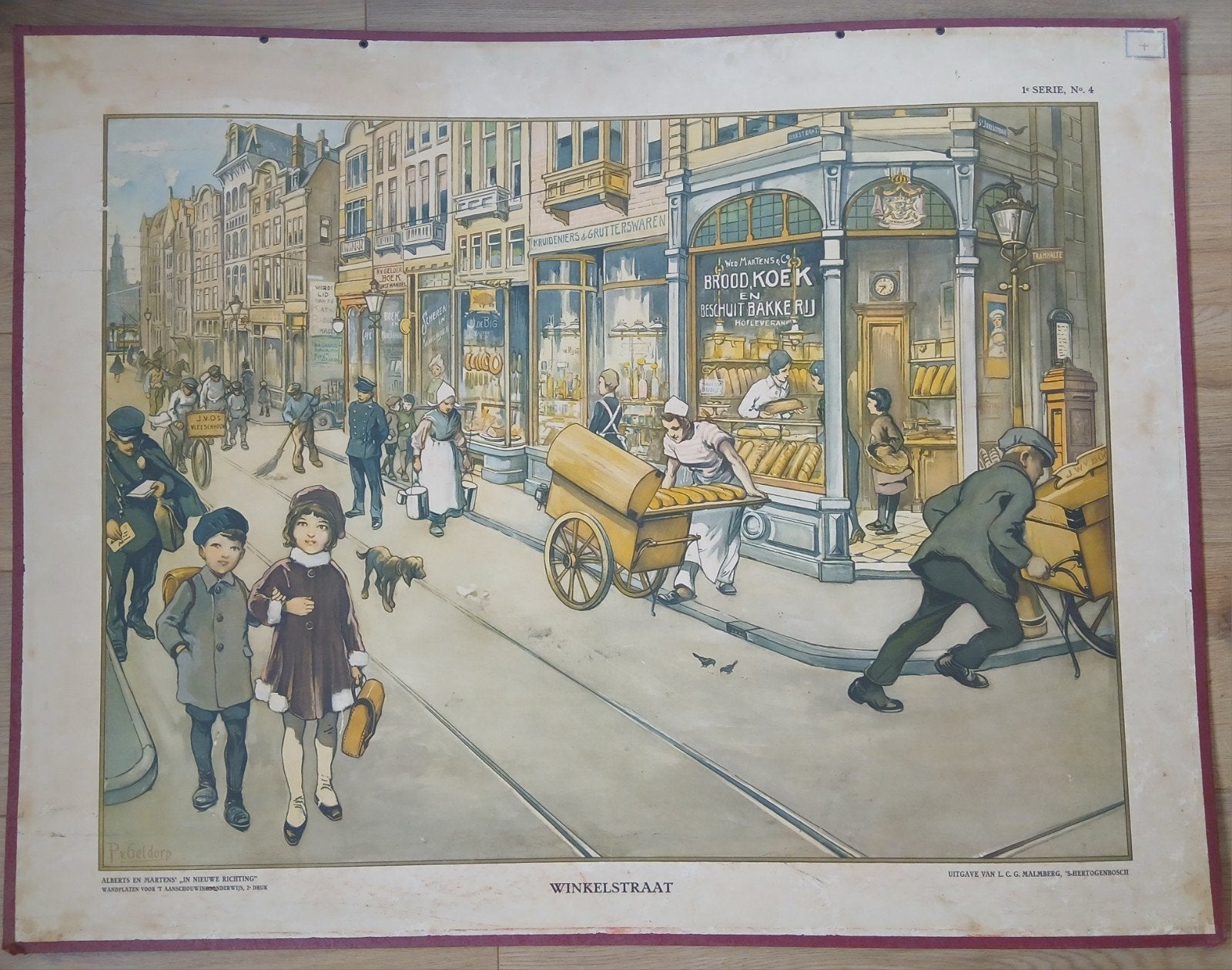 Oude schoolplaat Petrus van Geldorp 1932, Antiek en Kunst, Ophalen