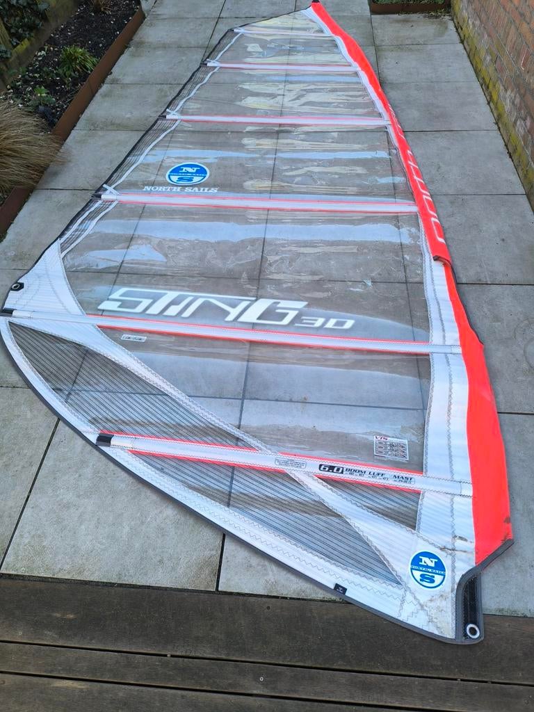 North Sails Sting 3D 6m2 Windsurfzeil, Watersport en Boten, Windsurfen, Gebruikt, Zeil, Met draagtas, Ophalen