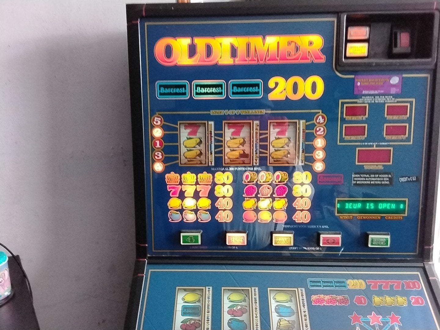 gokkast met error geeft aan deur open, Verzamelen, Automaten | Gokkasten en Fruitautomaten, Ophalen of Verzenden, Gebruikt