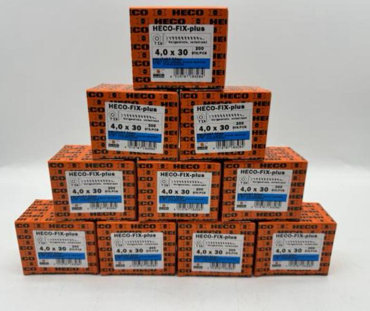 Heco spaanplaatschroeven 4x20mm en 4x30mm 55.800 schroeven, Minder dan 25 mm, Nieuw, Ophalen of Verzenden, Plank