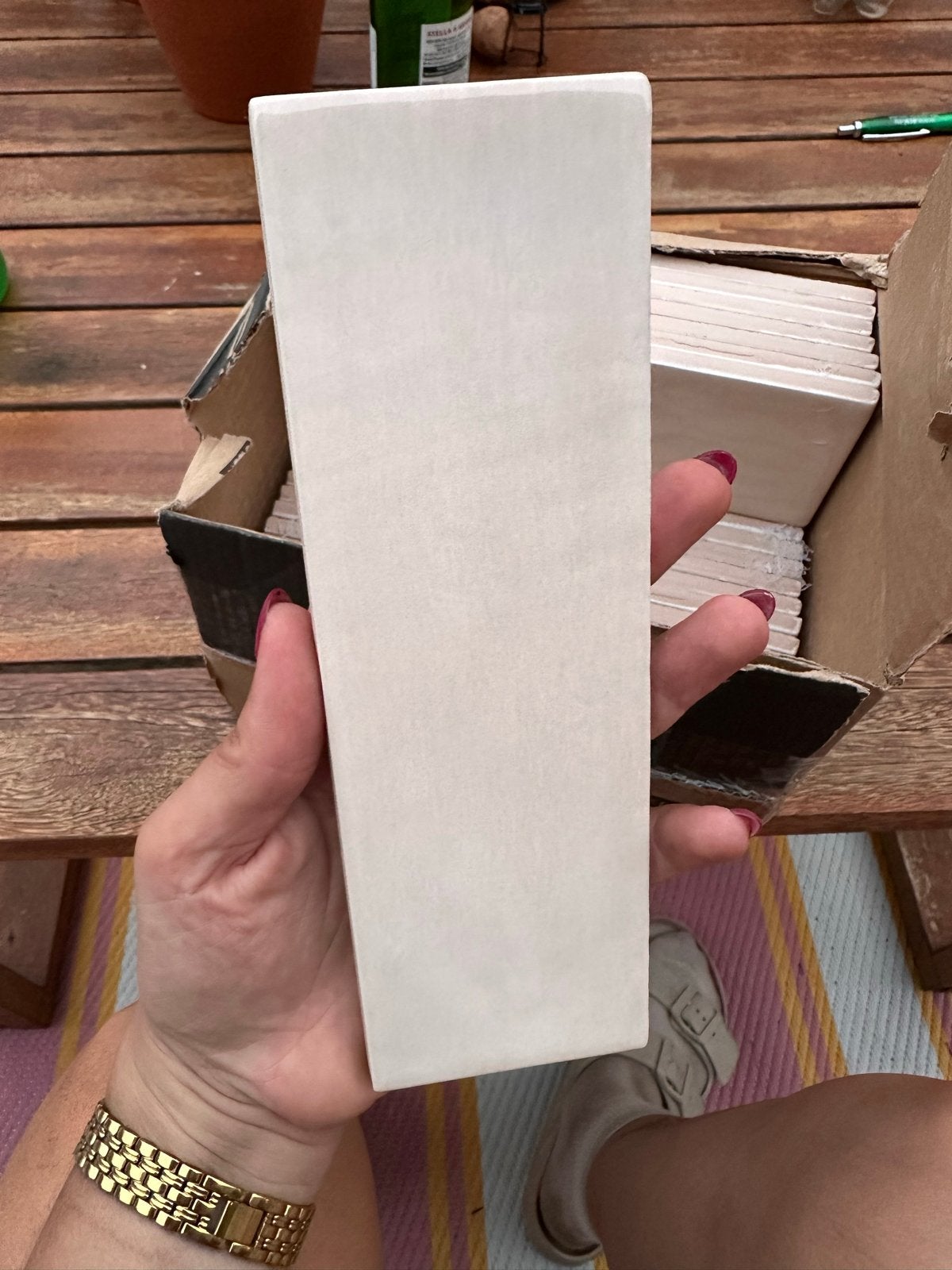 28 crème keramiek tegels 6,5x20cm nieuw in doos, Doe-het-zelf en Verbouw, Tegels, Ophalen, Nieuw, Minder dan 20 cm, 20 tot 40 cm