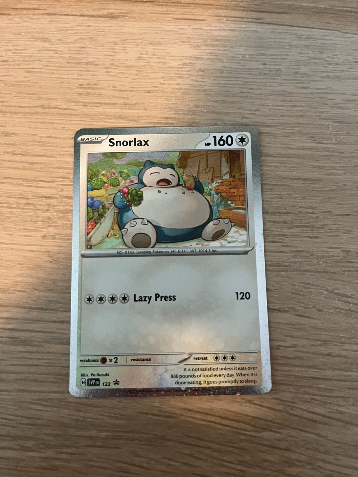 Snorlax cosmos holo promo 122, Ophalen of Verzenden, Zo goed als nieuw, Losse kaart, Foil