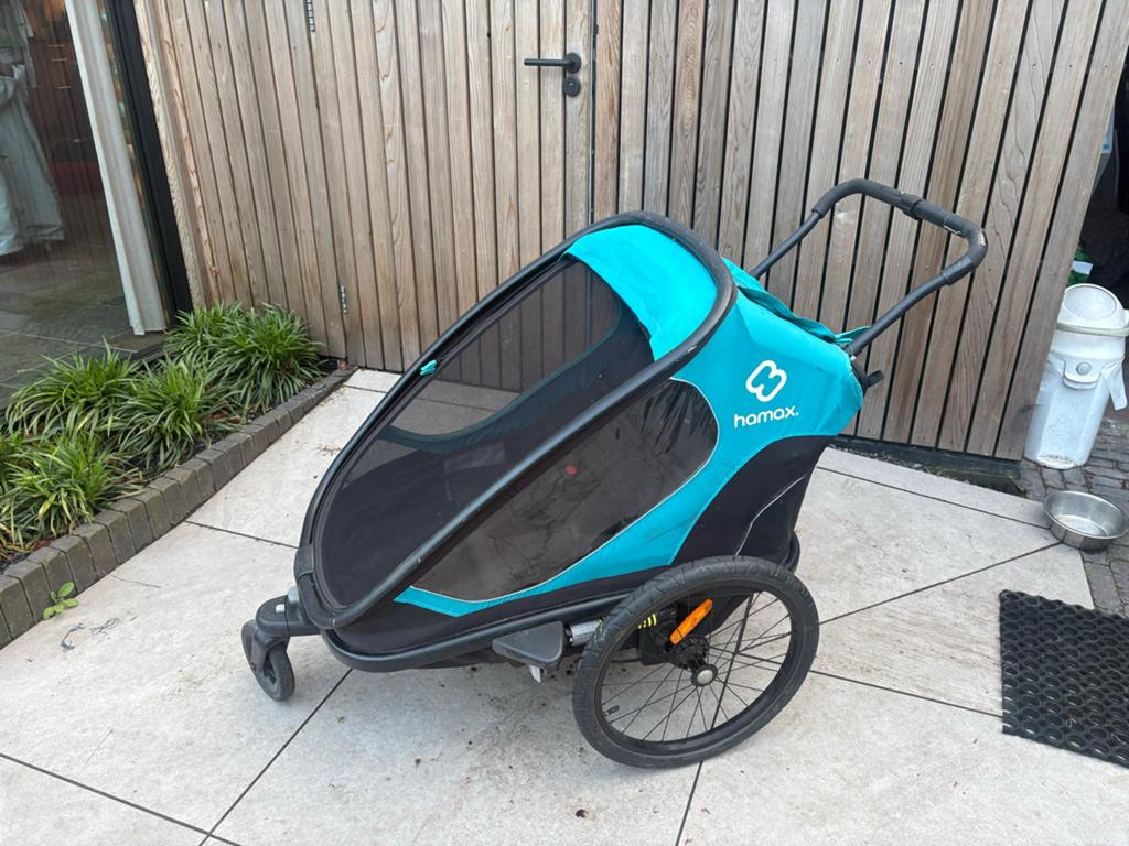 Hamax Kinderkar / Fietskar voor 2 kinderen, Fietsen en Brommers, Fietsaccessoires | Aanhangers en Karren, Ophalen, Opvouwbaar