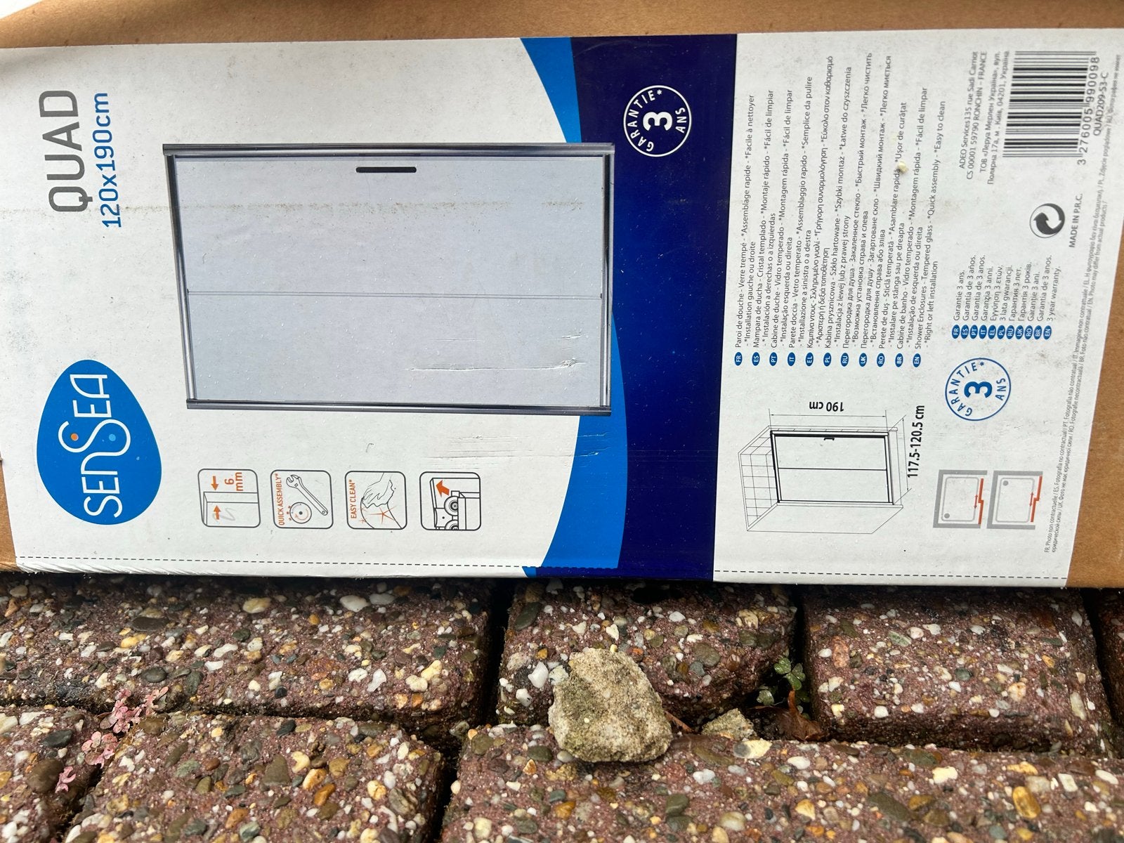 Nieuwe Sensea QUAD Douchedeur 120x190 cm - Ongeopend, Ophalen, Nieuw, Glas, Douche
