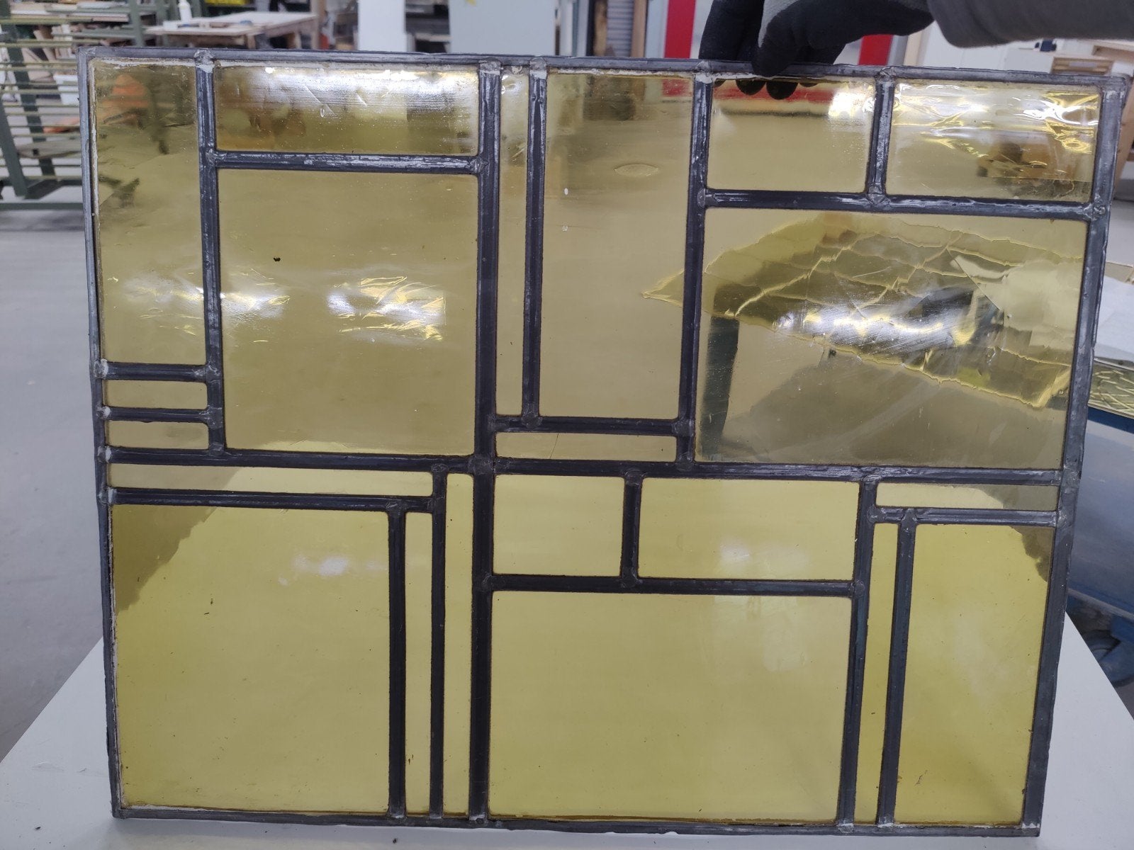 Glas in Lood Paneel - Diverse Maten, Doe-het-zelf en Verbouw, Glas en Ramen, Gevelraam of Ruit, Gebruikt, Glas in lood, 80 tot 120 cm