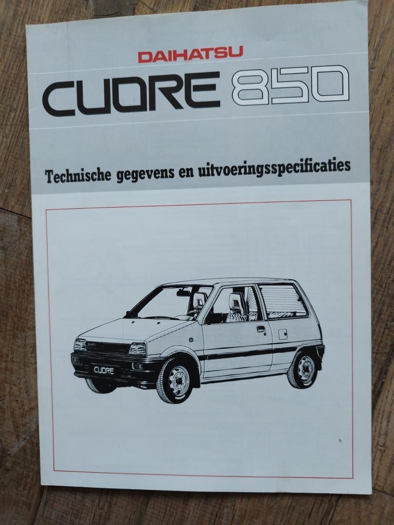 Daihatsu Cuore 850 Technische Gegevens 1986, Ophalen of Verzenden, Zo goed als nieuw, Daihatsu
