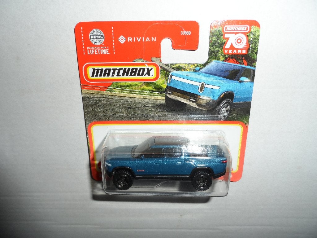 Matchbox - Rivian R1T (blauw) 1:64, Ophalen of Verzenden, Nieuw, Auto