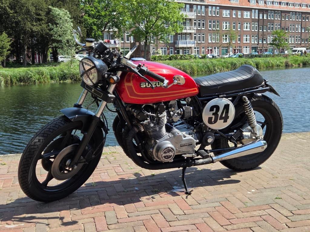 Suzuki GS850 uit 1979 - Unieke Caferacer Build, Motoren, Cardan-aandrijving, 4 cilinders, Motorrijbewijs A, Gebruikt