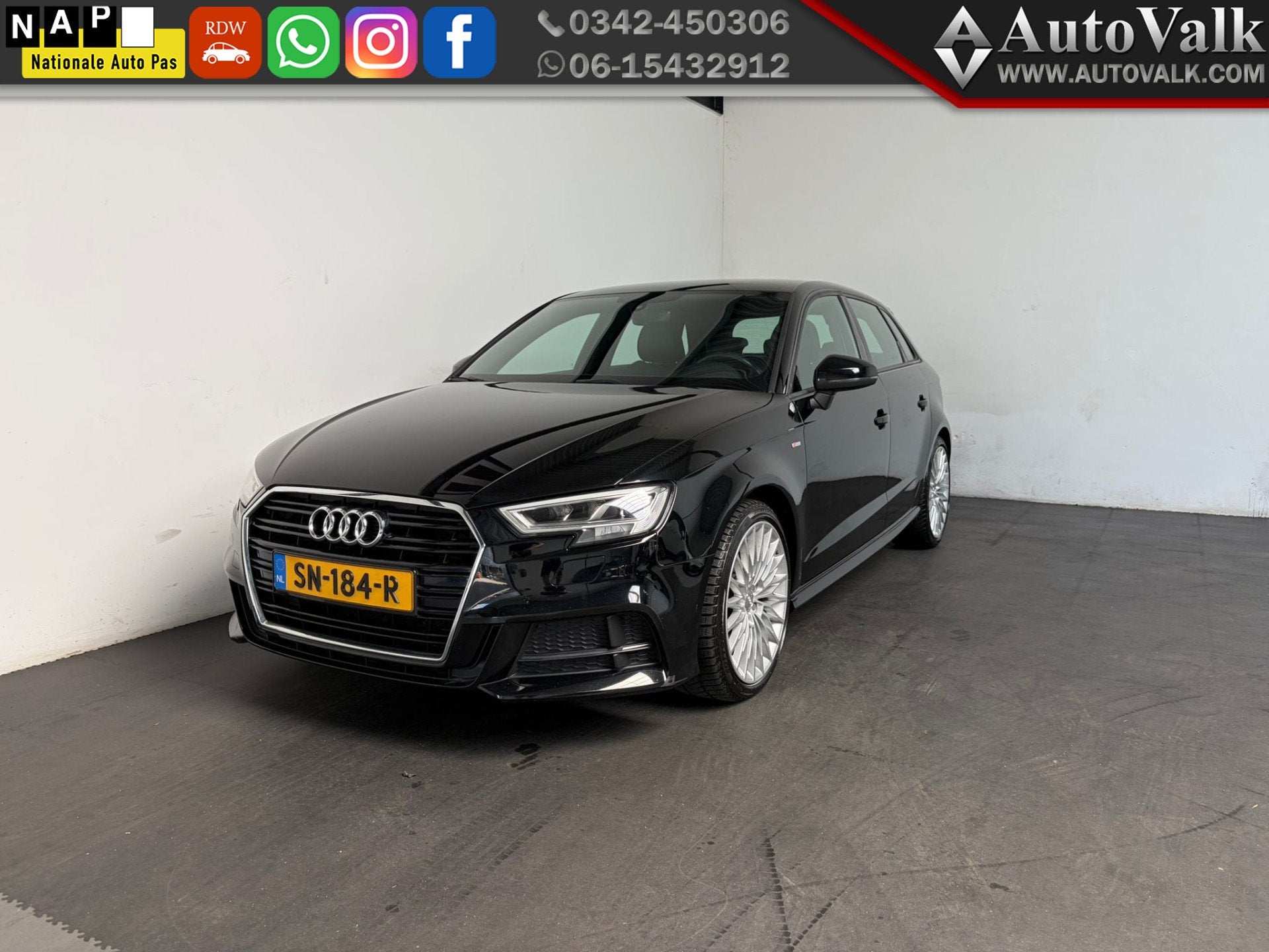 Audi A3 Sportback 1.0 TFSI Sport S Line Edition (bj 2018), Auto's, Euro 6, 116 pk, Zwart, Origineel Nederlands