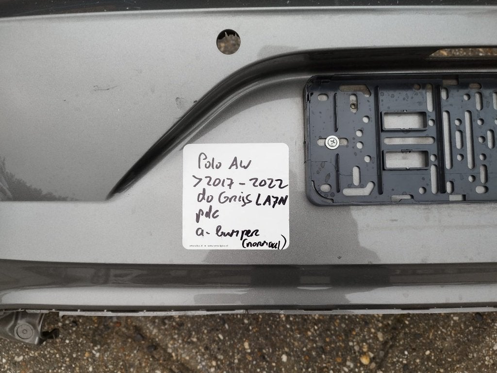 achterbumper VW Polo 2G vanaf 2018 met pdc donkergrijs LA7N, Ophalen, Gebruikt, Volkswagen, Achter