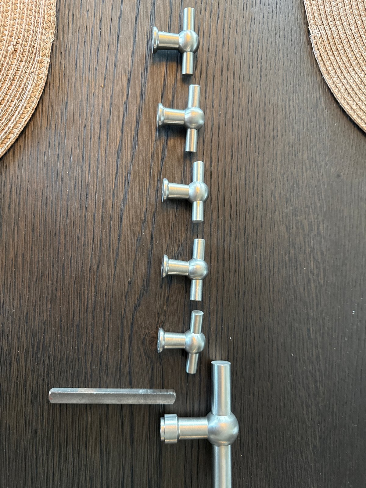 RVS T-greep deurknop - Set van 6 stuks, Ophalen of Verzenden, Nieuw, Rvs, Klink of Kruk