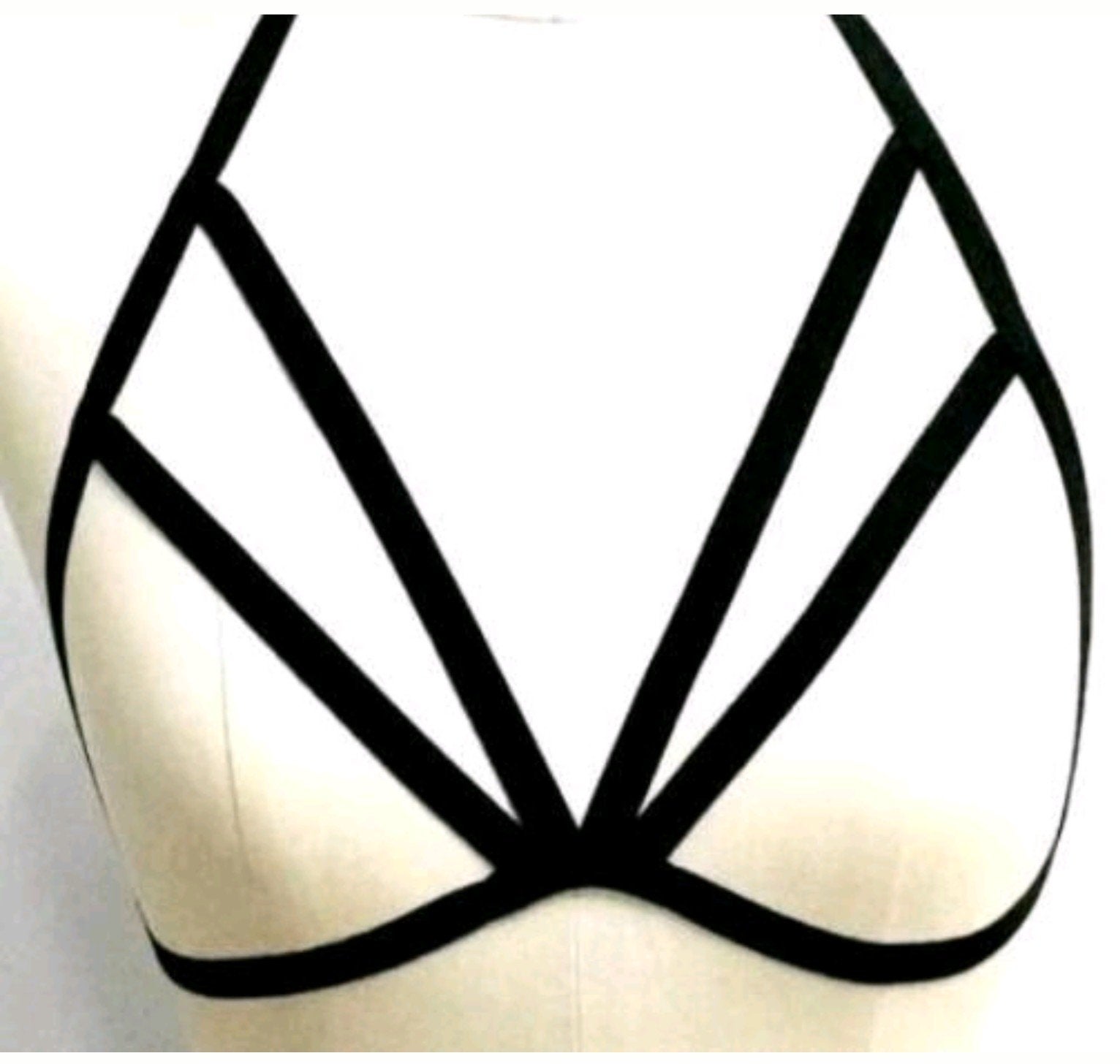 Harnas-top / Lingerie strappy top - BH edgy & stijlvol Sexy, Ophalen of Verzenden, Zwart, BH