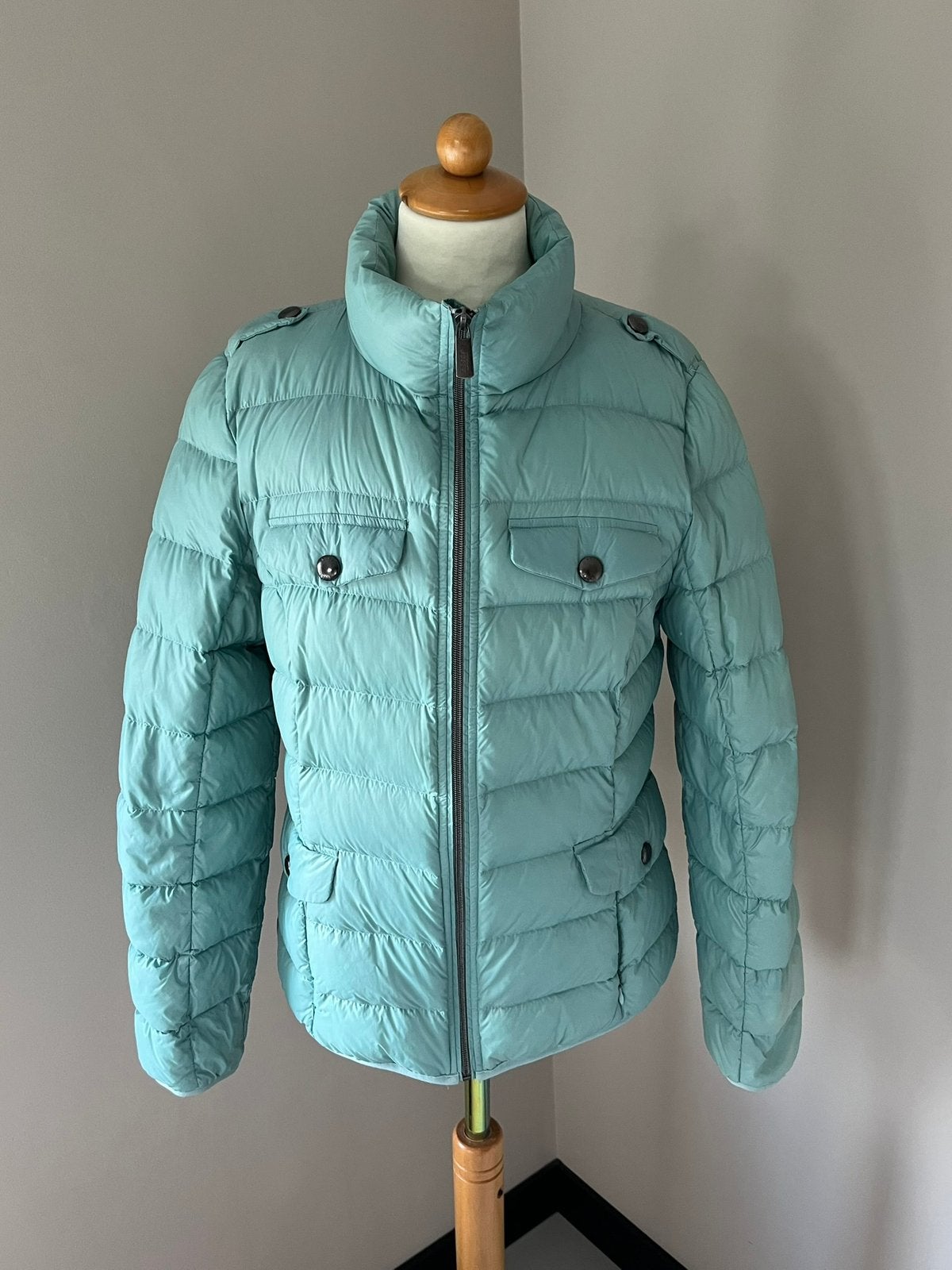 Reset gewatteerde jas mintgroen 42, Ophalen of Verzenden, Zo goed als nieuw, Maat 42/44 (L), Blauw