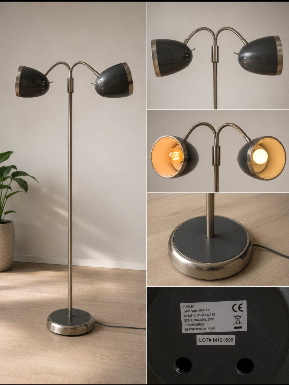 Retro vloerlamp, Ophalen, 150 tot 200 cm