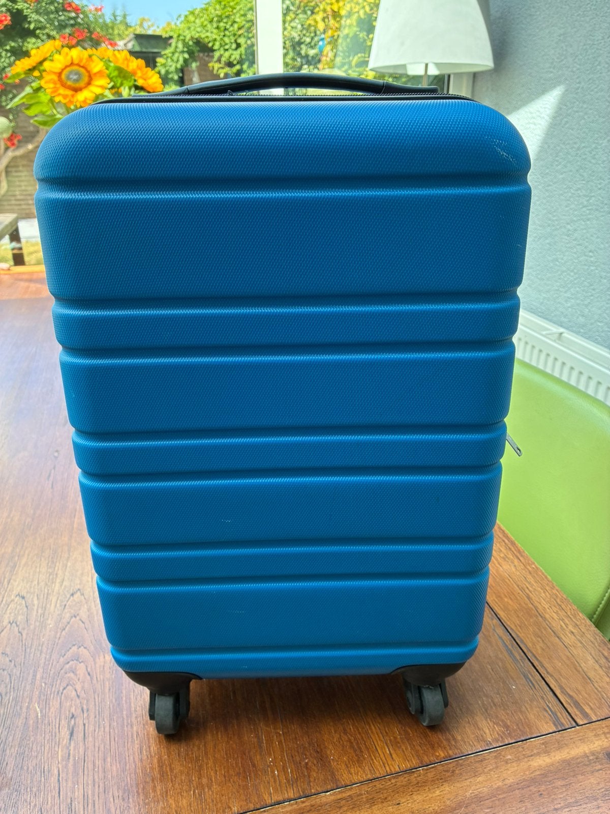 Handbagage koffertje blauw, Gebruikt, 50 tot 60 cm, Hard kunststof, Minder dan 35 cm