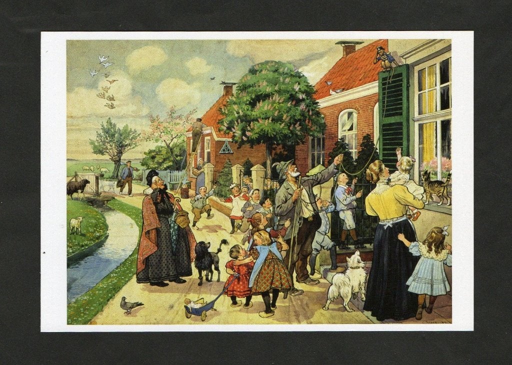 Ansichtkaart Schoolplaat Vertelplaat Aap Noot Mies, Jetses 2, Ophalen of Verzenden, 1980 tot heden, Ongelopen, Politiek en Historie