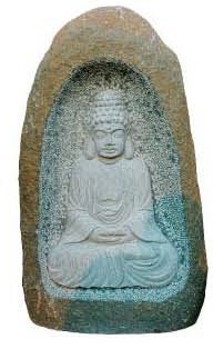 chinees hardstenen buddha in nis, Tuin en Terras, Tuinbeelden, Ophalen of Verzenden, Nieuw, Steen, Overige typen