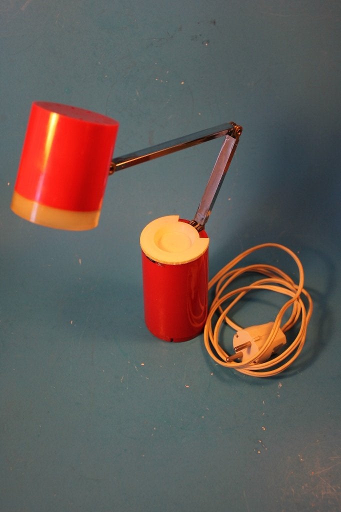 INDUSTRIEEL Lampje 70th ~ NANBU Japan ~ Model NA-101 ORANJE, Verstelbaar, Oranje, Ophalen of Verzenden, 40 cm
