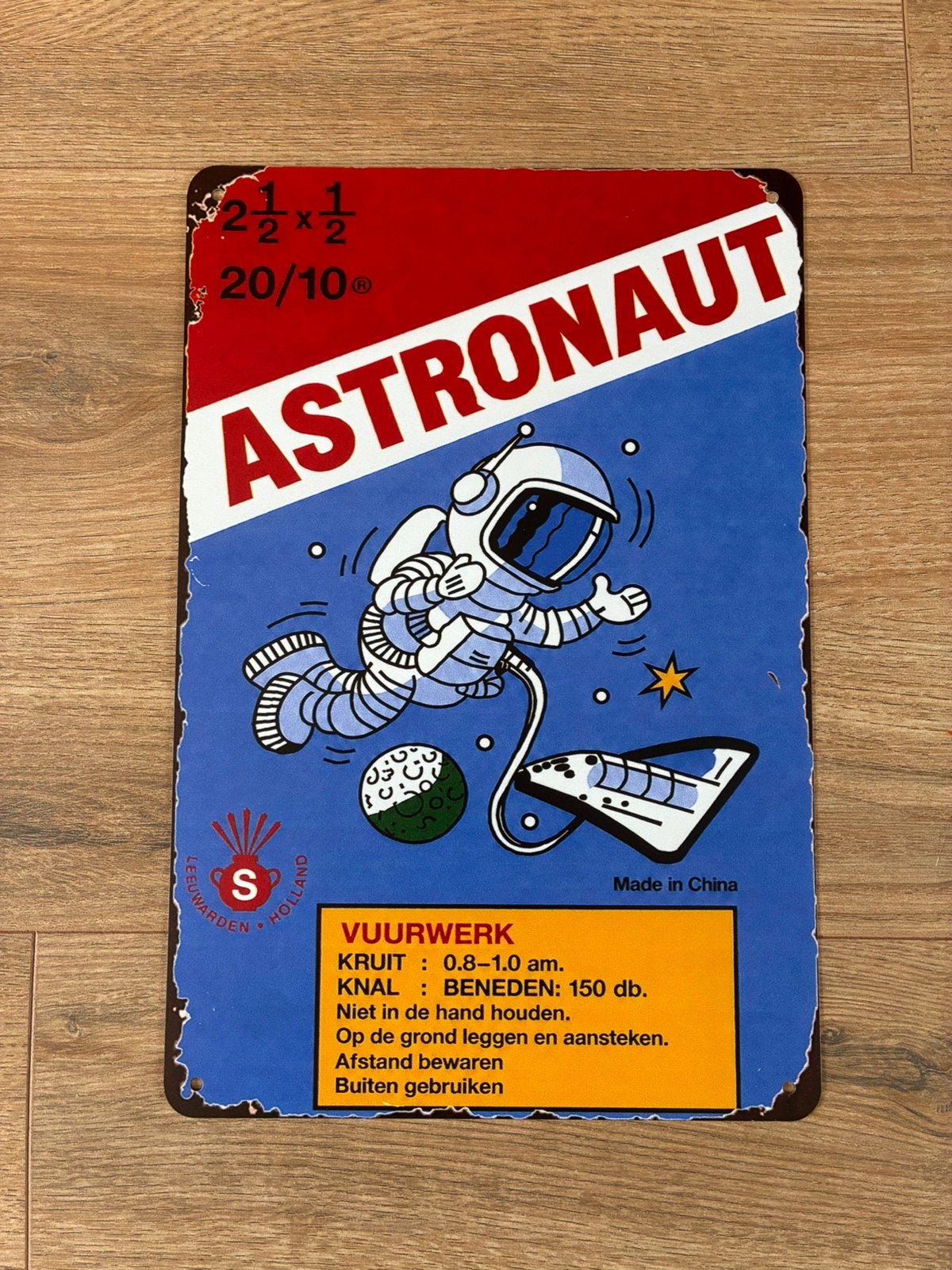 Astronaut vuurwerk wandplaatje, Ophalen of Verzenden, Nieuw