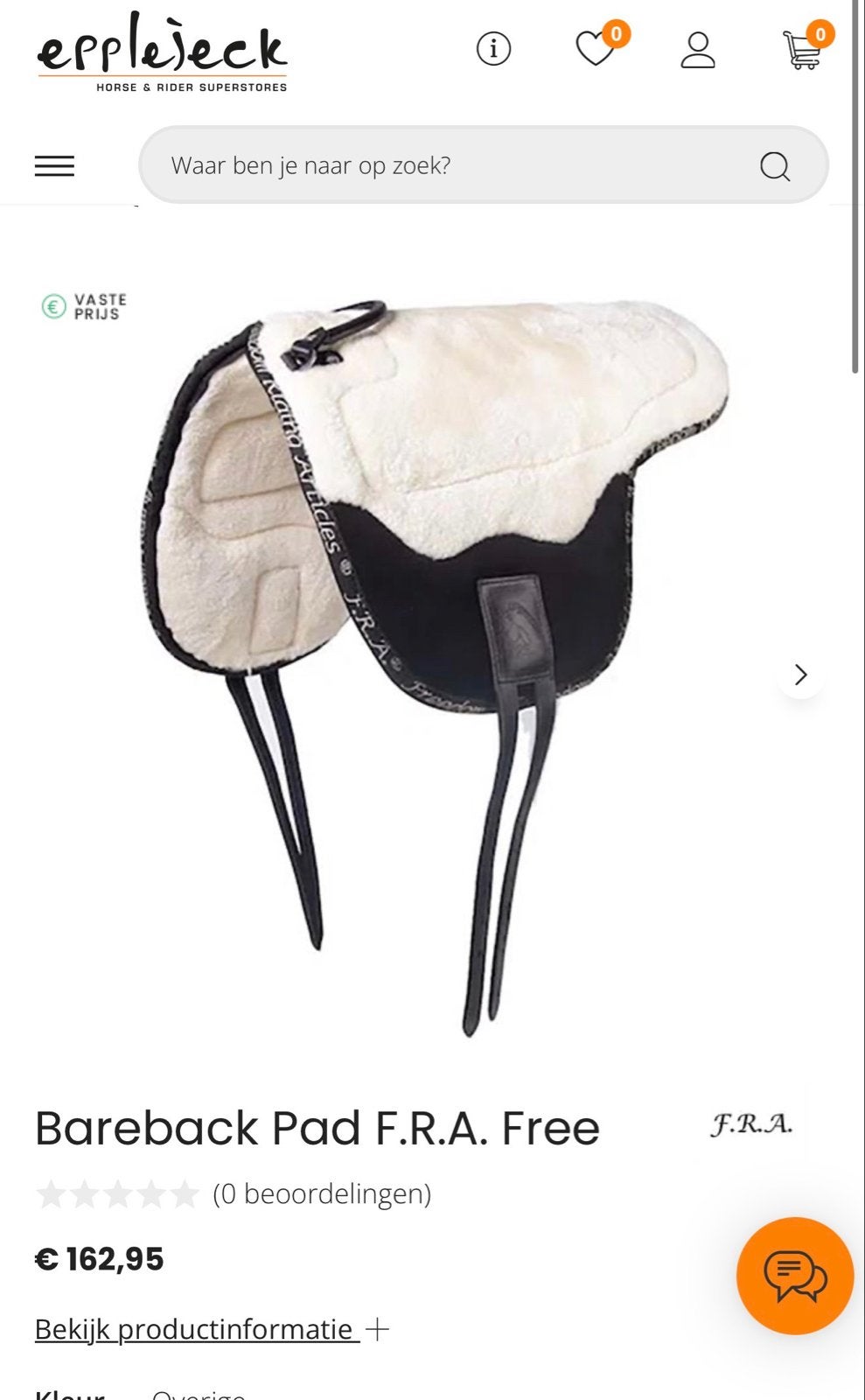 Bareback Pad F.R.A. Free, Ophalen, Zo goed als nieuw