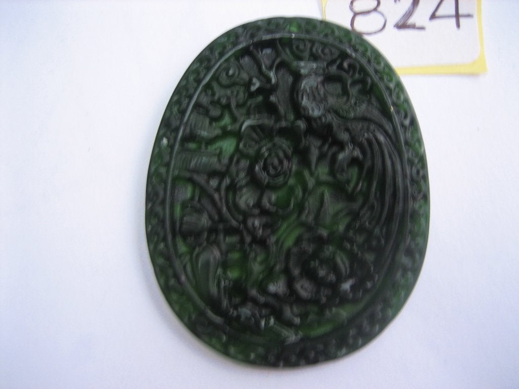 Prachtige amulet hanger van chinese jade / 824#, Ophalen of Verzenden, Zo goed als nieuw, Groen, Steen of Mineraal