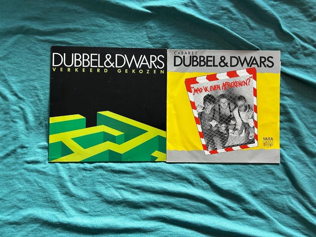 2 LP's Dubbel & Dwars (ook per stuk te koop), LP, Gebruikt, Cabaret of Kleinkunst, Ophalen of Verzenden