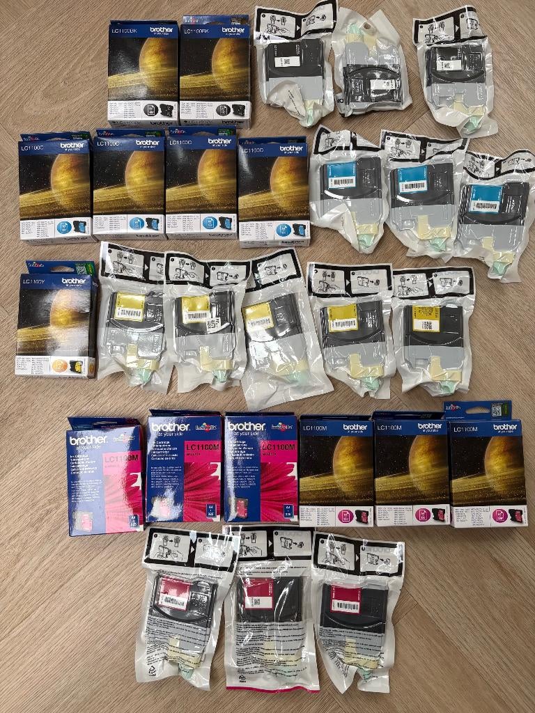 Nieuwe cartridges Brother LC1100BK-LC1100C-LC1100Y-LC1100M, Ophalen of Verzenden, Nieuw, Cartridge, Brother