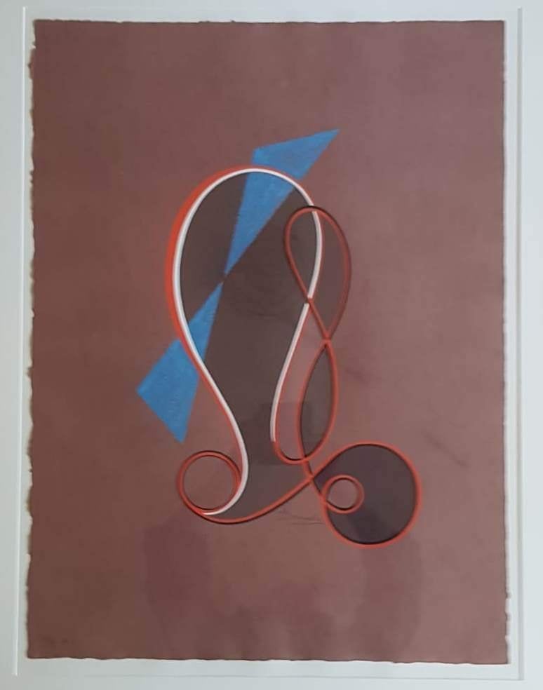 C Domela Nieuwenhuis(1900) Zeefdruk "Abstracte Comp" Ges Gen, Abstract, Zeefdruk, Gelimiteerde oplage, Ophalen of Verzenden