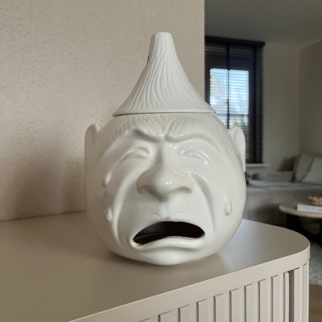 Vintage keramische uienpot 'Huilend gezicht' jaren '80, Antiek en Kunst, Ophalen of Verzenden